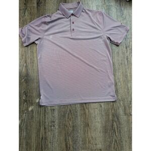 Callaway‎ Opti-Dri Golf Polo Shirt Mens Medium Burgundy White Micro Stripe Shor